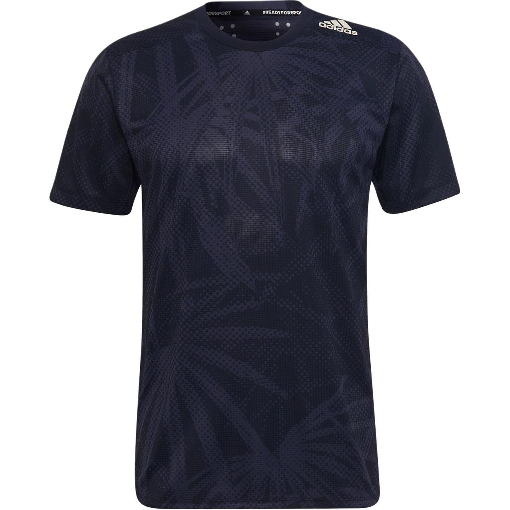adidas Футболка HiiT Designed For Heat.Rdy Graphics HiiT Print с круглым вырезом и коротким рукавом, мужские топы, темно-серые, темно-синие, HC4265