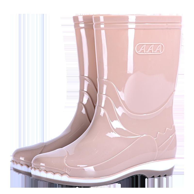 Женские резиновые сапоги средней высоты, быстросохнущие без подкладки, взрослые резиновые сапоги, водонепроницаемая клеевая обувь без сетки, кухонная обувь для воды, модная