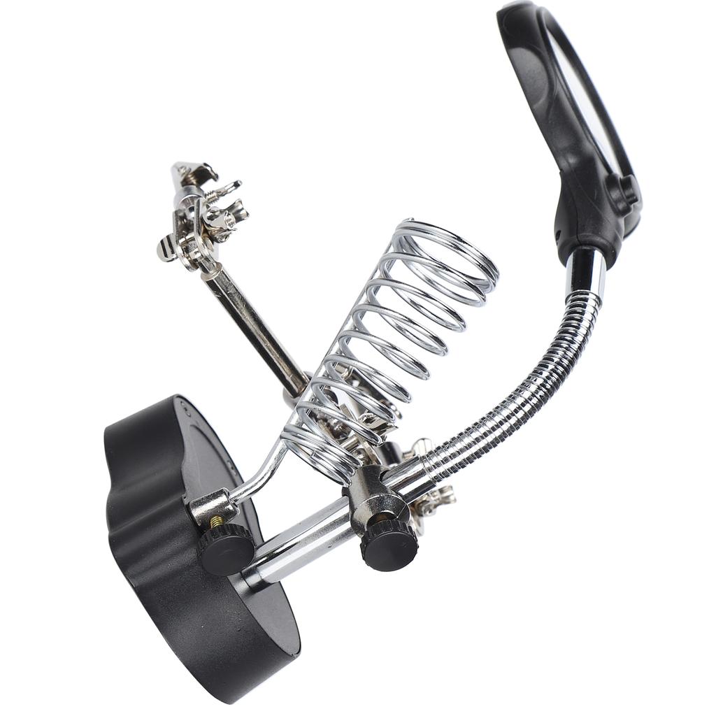 Magnifying Glass with Stand Magnifier Lamp LED Auxiliary Clamp Clip Soldering Station