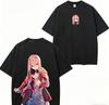 DARLING in the FRANXX Зеро Ту Аниме Любитель Стиранная Футболка Круглогодичная одежда Высокое качество Личность Одежда Большой Размер Унисекс Новая Модель Футболка для Пар