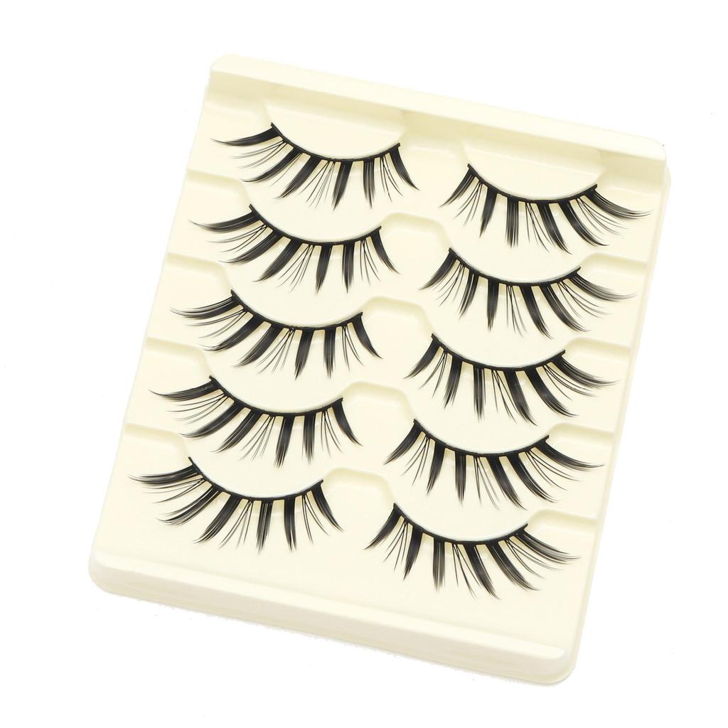Dense Black False Eyelashes - Natural, Full Strip for Cosplay/Comic, Ideal for Beginners and Cross-Border Styles.
