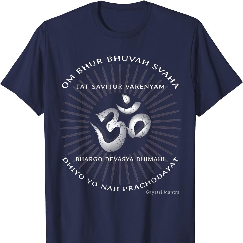 Gayatri Unisextra Shirt Om Symbol Spiritual Indian Sanskrit T Shirt Short Sleeve 100 Cotton Casual Tshirts Loose Top Size S3XL