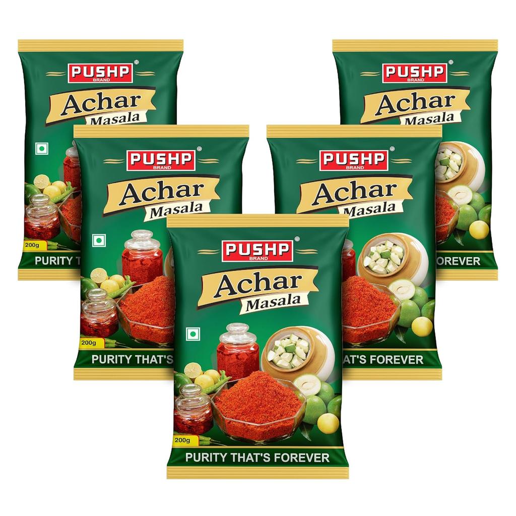 Pushp Achar Masala 200g Pack Of 5 Premium Traditional Spice Blend For Authentic Homemade Pickles Ready To Use Flavorful Mix