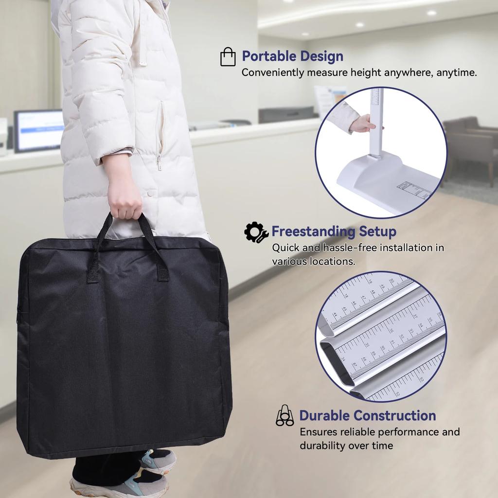 Professional Portable Stadiometer - Adjustable 20-210cm Dual Scale Wall-Mounted Height Rod | Medical-Grade Accuracy