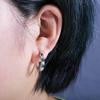 Стильные серьги-пусеты с кубическим цирконием, модные медные серьги, ювелирные изделия с яркой циркониевой отделкой