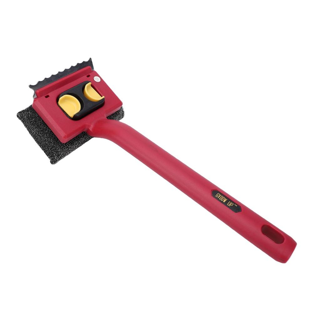 Durable BBQ Grill Scraper Detachable Scrub Heads Cleaning Tool Gas Charcoal Grates