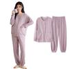 Shop Maternity with Nursing for Prenatal and Long Open Purple [select Tomorrow] Pajamas, Warm, Nursing, Spout, Postnatal, Sleeves, Front, Autumn,