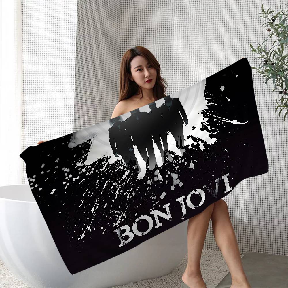 B-Bon J-Jovi Anime Beach Swimming Towel Soft Absorbent Washcloth Children's Gifts For Kids Travel Camping Gym