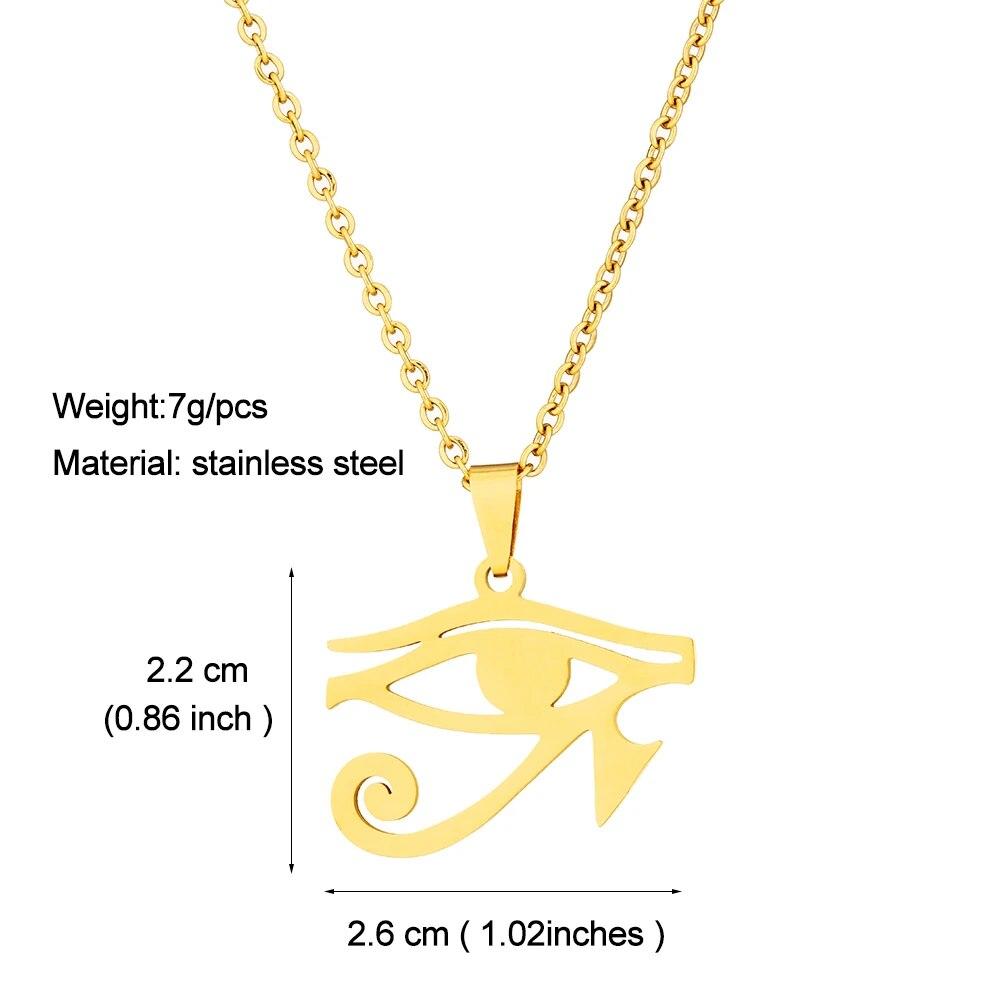 Египетский глаз Гора кулон ожерелье из нержавеющей стали для женщин/мужчин золотого, серебряного цвета ожерелье сглаза египетский Шарм модные украшения