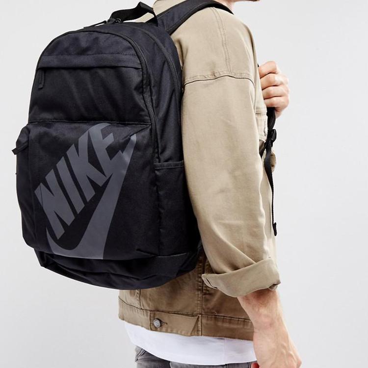 Nike Large Logo Casual Zipper Backpack Unisex Backpacks Black BA5381-010
