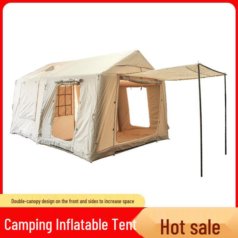 12m² Inflatable Tent: Rainproof Oxford Cloth, Camping-Ready, Thickened for Autumn Overnight Use