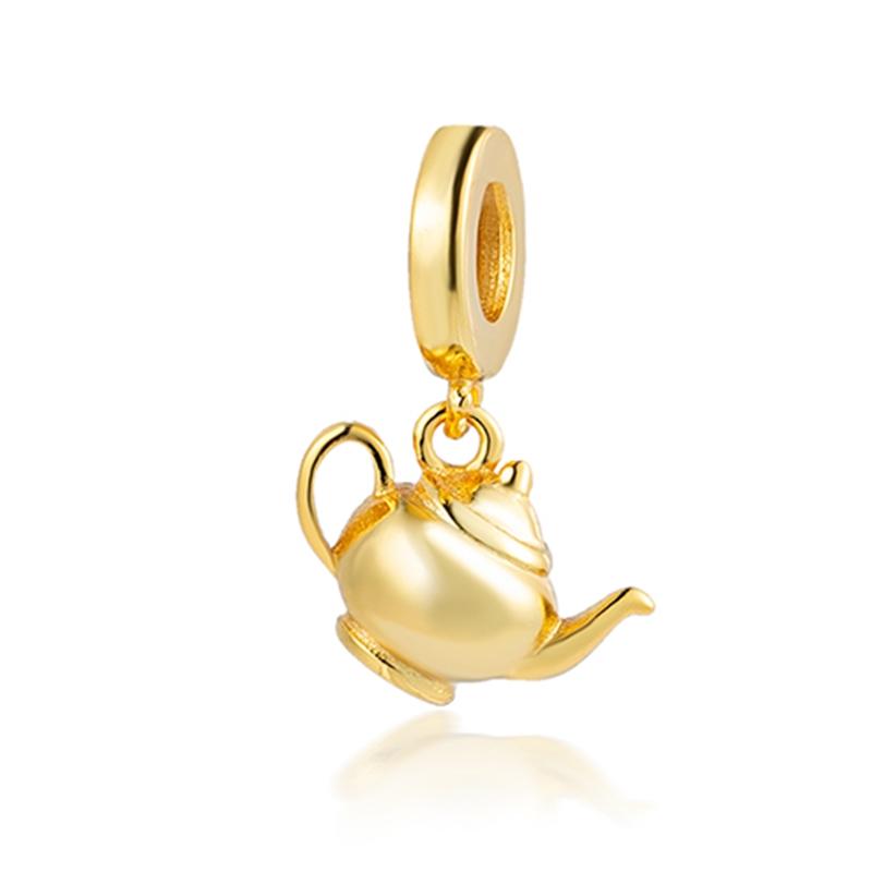 НОВЫЕ блестящие круглые бусины-шармы с позолотой, подходят для оригинального серебряного браслета, DIY украшения, подарок, бант, двойное сердце, подвеска