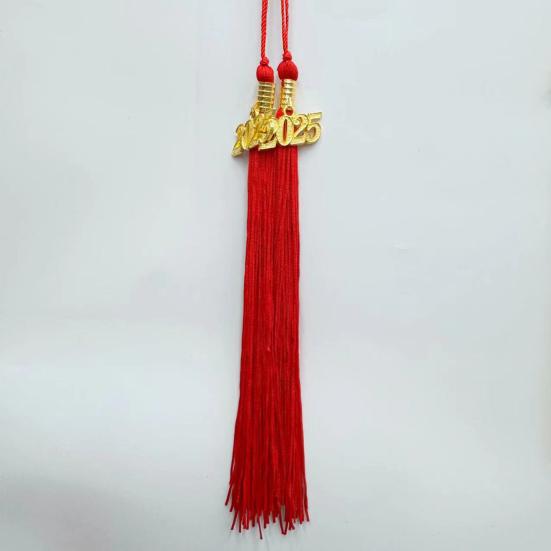 Кисточка для выпускного с подвеской в виде даты 2025 года, однотонная, длина 40 см, кисточка для шляпы для выпускного сезона бакалавриата