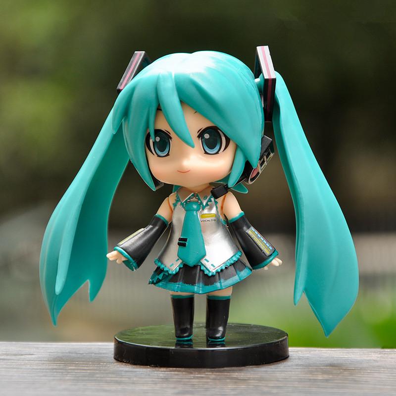 3pcs New Hatsune Miku Figure Mini Character Ornaments Kawai Pink Green Hatsune Home desk Decoration Adult Toy kid Birthday Gift