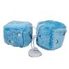 Hanging Dice 3-inch Retro Square Mirror Hanging Couple Fuzzy Plush Dice with Dots For Car Interior Ornament Decorations