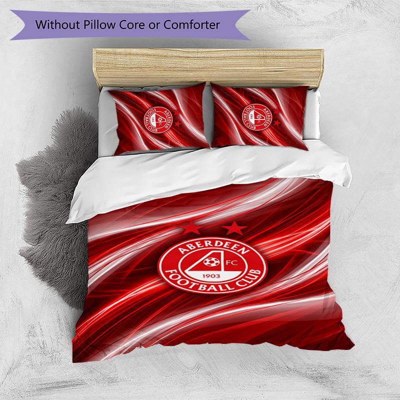 Aberdeen FC Printed 3PCS Bedding Set Breathable Duvet Cover with Pillowcases Decorative Bed Linen for Bedroom Home