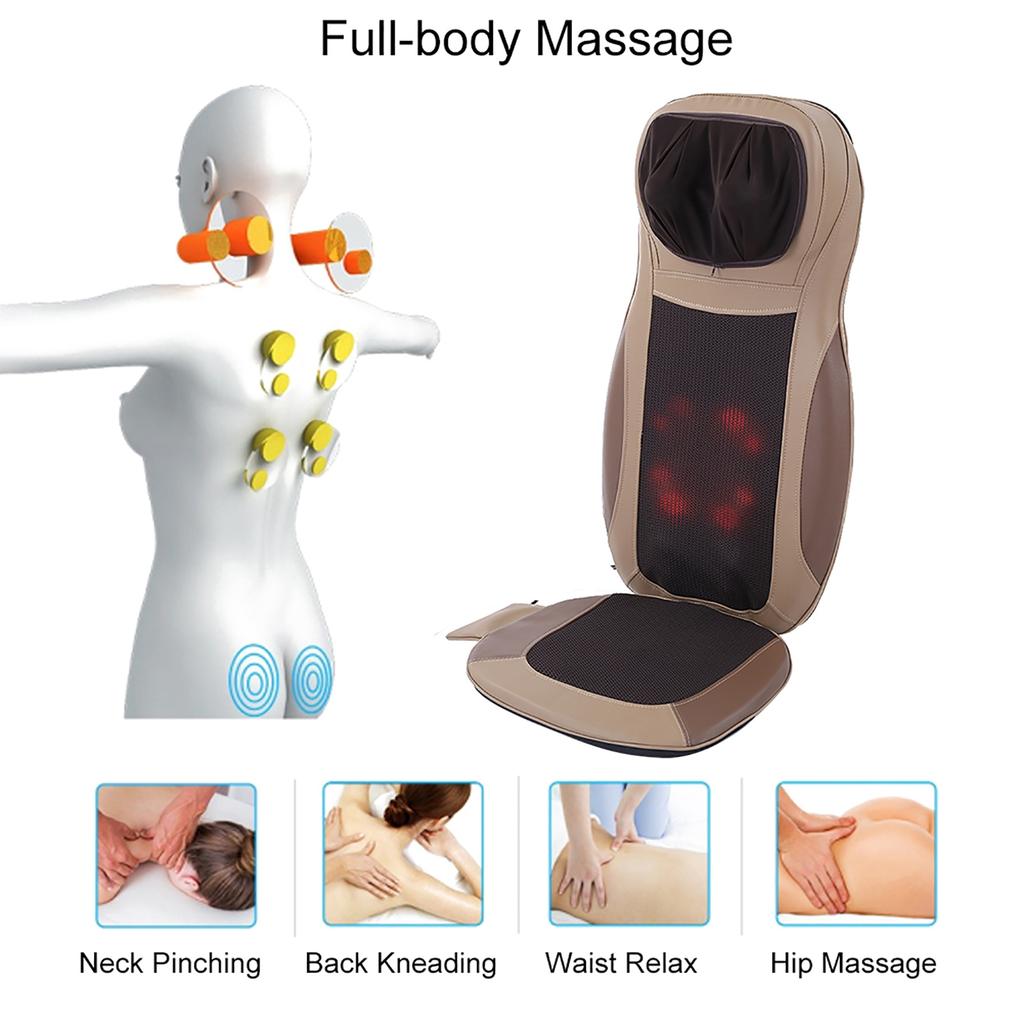 Massage Seat Cushion Heated Neck Back Waist Hip Massage Chair for Home and Car Use