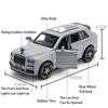 1:36 Scale Cullinan Toy Car Model Alloy Diecast Rubber Tires Sound Light Pull Back Simulation Toy Vehicles Models for Adult Toys