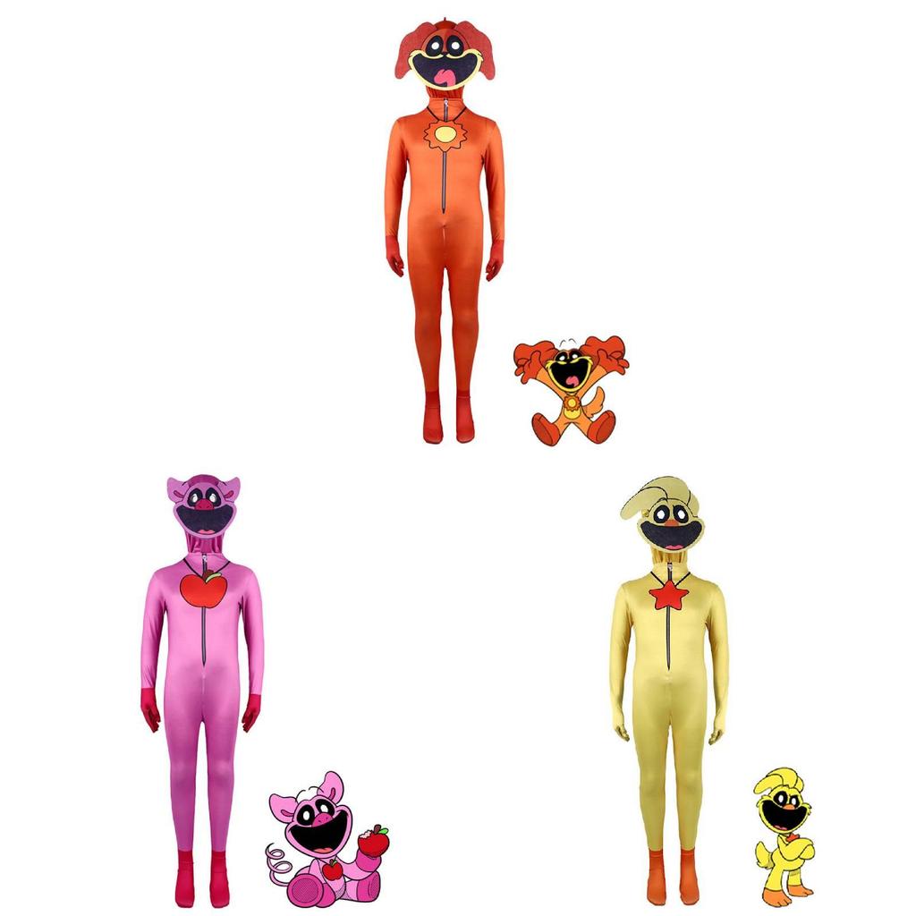 Smiling Playtime Poppy Critters Cosplay Costume Kids Adult Halloween Jumpsuit