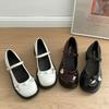 Простые и нежные черные туфли Мэри Джейн с круглым носком и толстой подошвой, женские, весна-осень 2025 года, юбка, легкие одинарные туфли