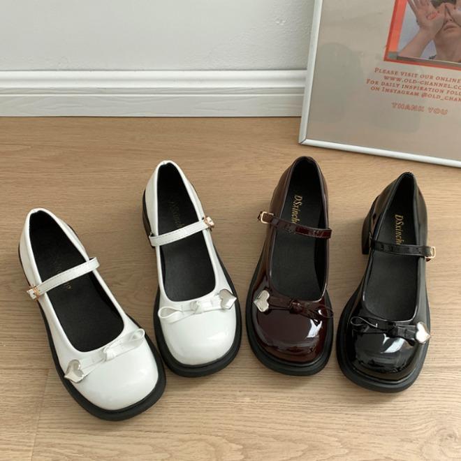 Простые и нежные черные туфли Мэри Джейн с круглым носком и толстой подошвой, женские, весна-осень 2025 года, юбка, легкие одинарные туфли