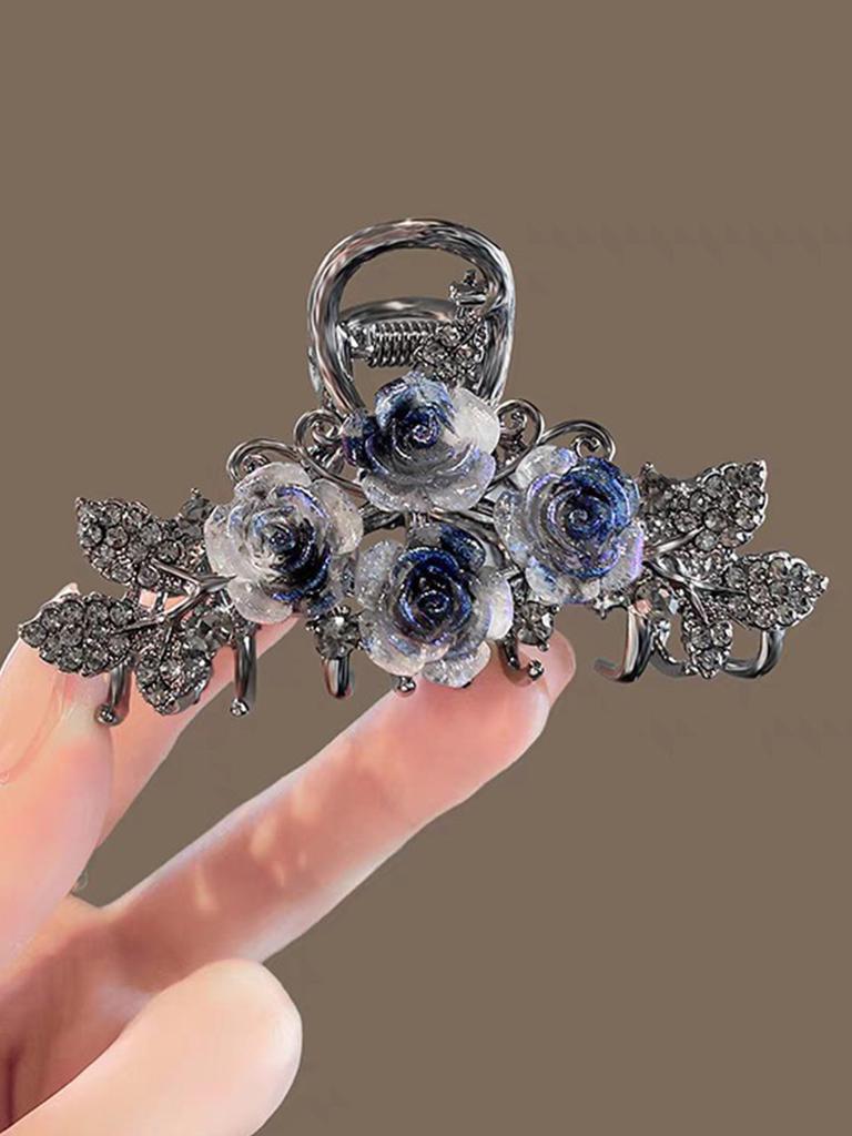 1 Pcs Fashion Ink Water Diamond Rose Flower Hair Claws For Women Girls Party Hair Accessories