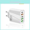 Быстрое зарядное устройство для телефона 65 Вт с PD + 3 порта USB, европейский и американский стандарт, сертифицировано CE и FCC