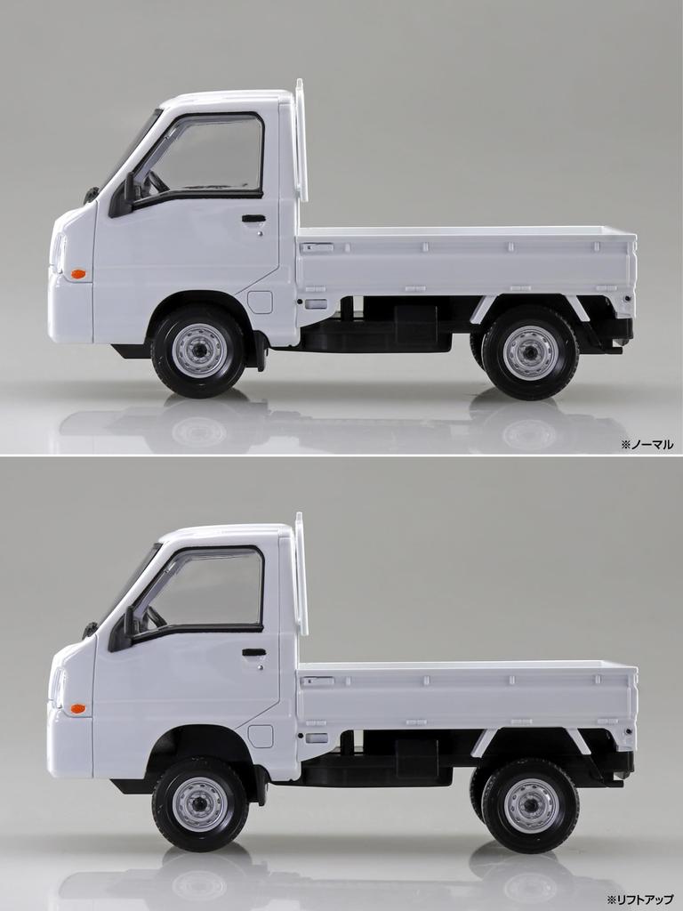 Aoshima Bunka Kyozai Масштаб Rakupla Snap Kit Грузовик Subaru Sambar Морозно-белый Пластиковая модель 1/32 № 05-FW Предварительно окрашенный (Машина)