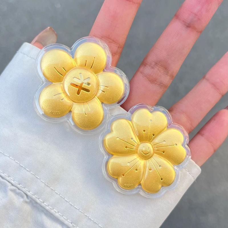 Шуйбэй 999 Чистое Золото Цветок Персика Монета Вечный Цветок Красный Конверт Подарок для Девушки или Лучшего Друга