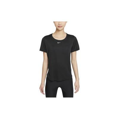 Женская футболка с коротким рукавом и круглым вырезом Dri-FIT One с однотонным логотипом, топы, черная DD0639-010