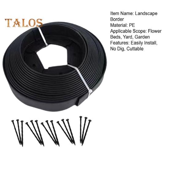 Landscape Edging Border No Dig All-weather Garden Isolation Edging Border with Spikes Easy-to-Install Cuttable Isolation Edging for Flower Beds Yard