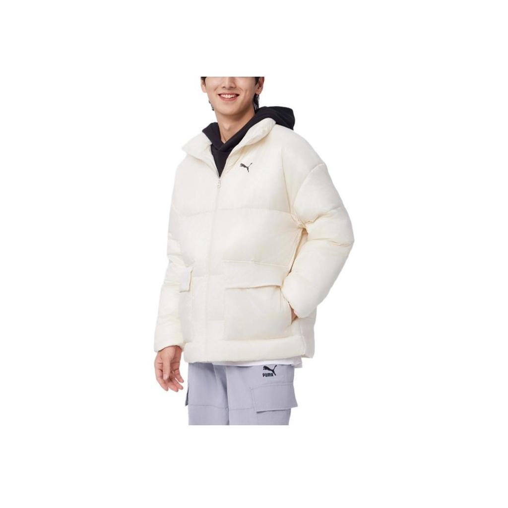 Puma Базовая стеганая куртка с воротником-стойкой, теплая, удобная, стильная, хлопковая куртка для мужчин, белоснежная 687432-80