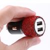 Новое блестящее автомобильное зарядное устройство USB 5 В 2,1 А, двухпортовый быстрый адаптер, розовый автомобильный декор, Стайлинг автомобиля с бриллиантами, автомобильные аксессуары, интерьер для женщин