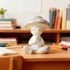 Zen Meditation Mushroom Sculpture Resin Mushroom Figurine for Living Room Home Office Desk Patio Garden Decor