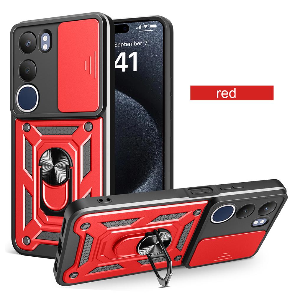 Чехол для VIVO Y19S 4G Чехол Слайд Защита камеры Кольцо-подставка Ударопрочная задняя крышка для Vivo Y19S 4G Capa Funda