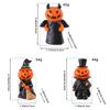 3pcs Halloween Pumpkin Decor Wizard Hat Devil Horns  Miniature Resin Pumpkin Head Decoration for Table Home Bathroom
