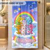 Beach TowelCare Bears Custom Name Text Personalized Soft Towel for Beach Pool Indoor Home Decor Gift