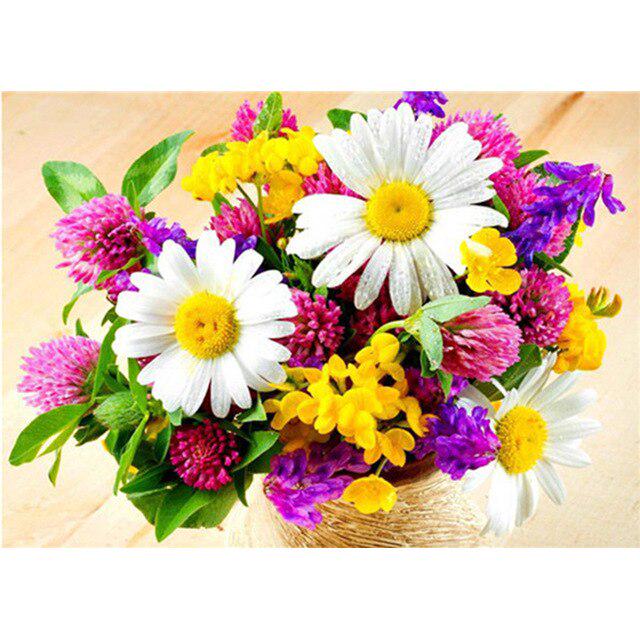 DIY 5D Алмазная картина Цветок Полный круглый Алмазная вышивка Цветы Организация Стразы