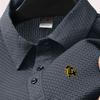 Men's Fashion Button Polo Shirt, Casual Short Sleeve Lapel Top Breathable Work T-Shirt for Daily Wear