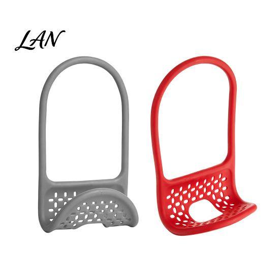 Sink Area Organization Faucet Hanging Sponge Holder, Foldable Elastic Silicone Organizer, Self-draining Self Draining Organizer Non Slip Soap Rack for