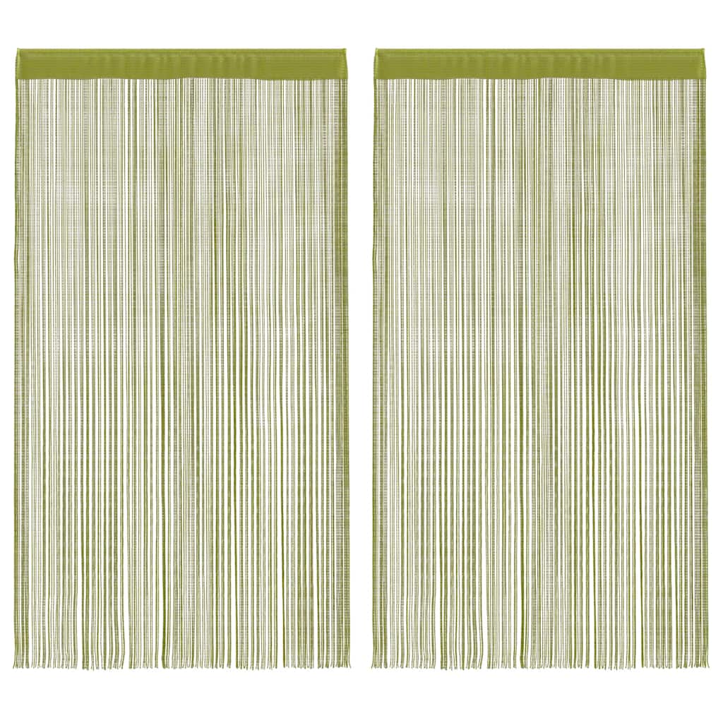 Vidaxl Zasłony Sznurkowe, 2 Sztuki, 140 X 250 Cm, Zielone