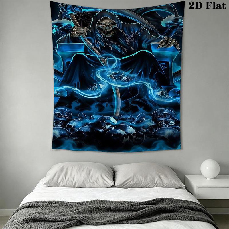 Dark Gothic Skull Design Tapestry Wallmounted Fashion Print Background Wall Hanging Cloth Work Of Art Background Cloth