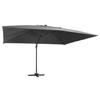 VidaXL Cantilever Garden Parasol with LED Lights and Aluminum Pole, Patio Sunshade, Sun Shelter, Parasol 47006