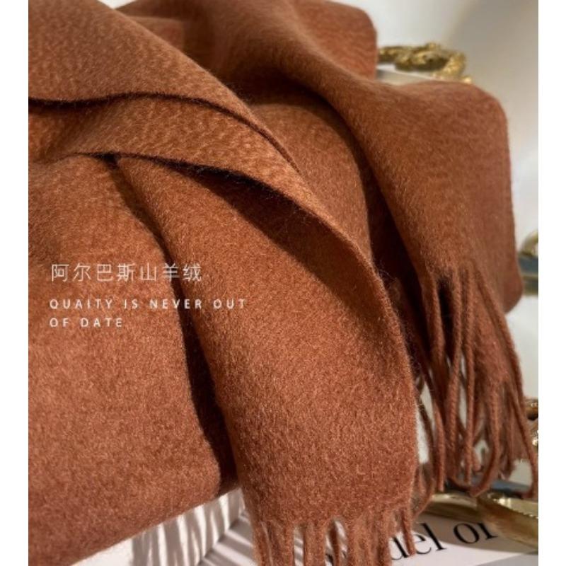 Cashmere Scarf Winter Women's Water Ripple Couple Narrow Version Solid Color Warm Scarf