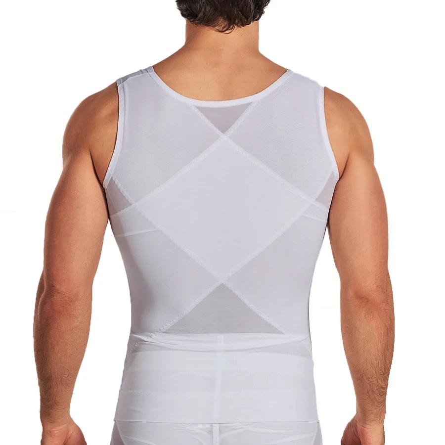 Мужской утягивающий жилет для похудения, сетчатая майка для похудения живота, корректирующее белье для сжигания жира, фитнес-майки