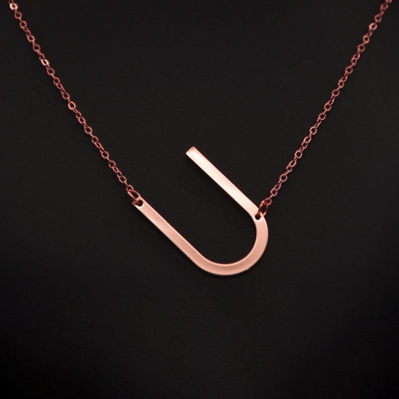 Женское ожерелье из 26 английских букв с орнаментом, пульсирующая цепочка, персонализированное ожерелье с буквами