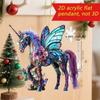 Running Horse Acrylic Decorative Pendant Holiday Christmas Tree 2026 New Year 2D Flat Xmas Pendant Ornament Party Supplies
