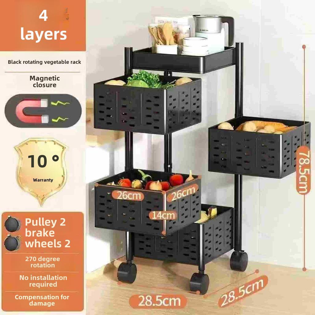 Многоуровневая тележка для хранения на колесиках, кухонный органайзер, подставка, хозяйственная тележка с колесами для домашней кухни, гостиной