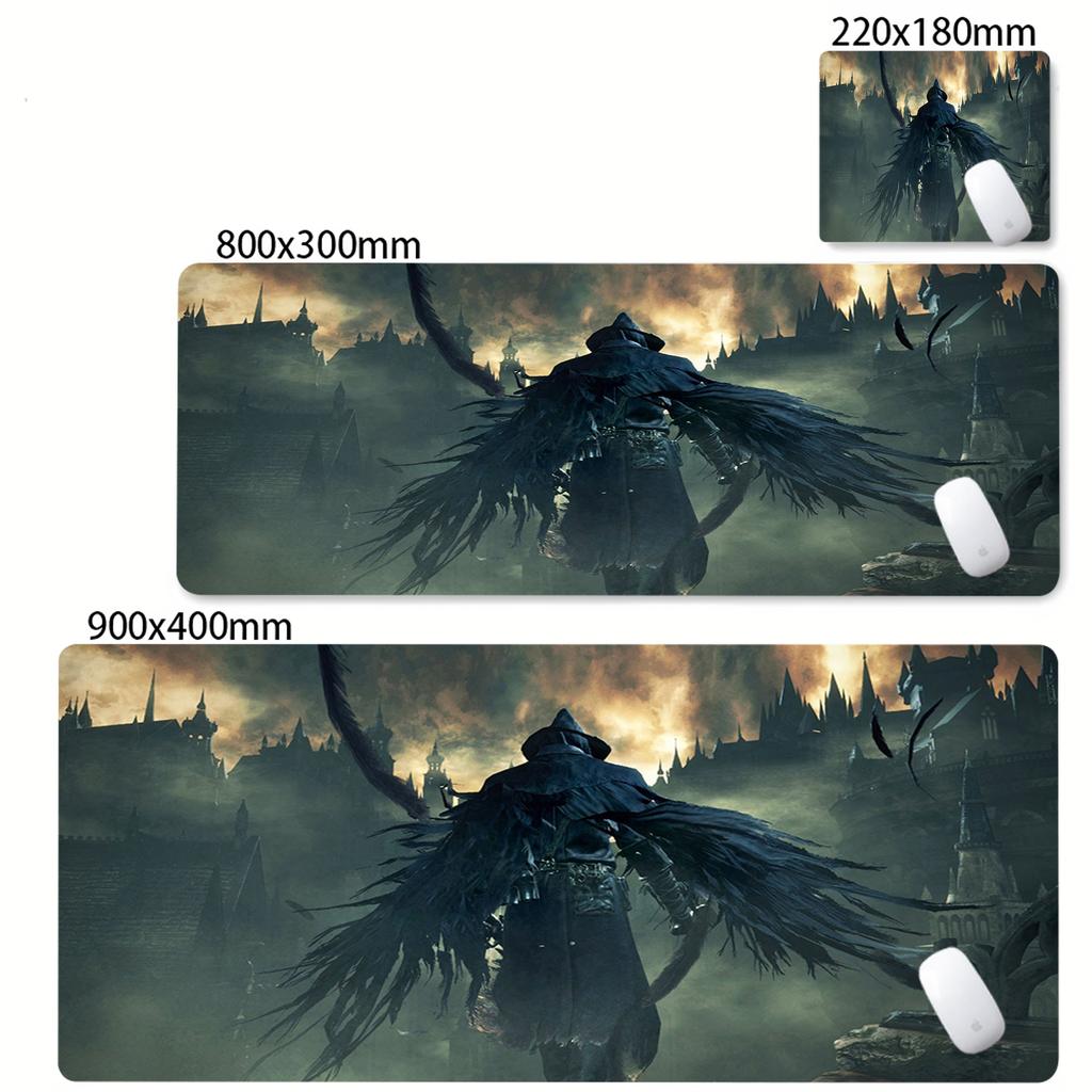 Игровой коврик для мыши PC Bloodborne, настольный коврик, большой, нескользящий, с защитой от истирания, для мыши и клавиатуры, эргономичный, офисный, резиновый, домашний, индивидуальный, для стола