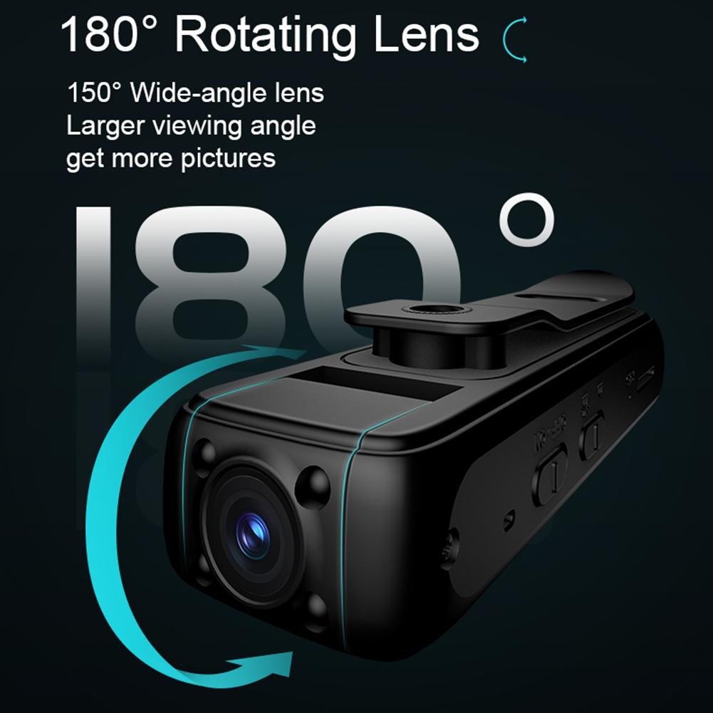 HD 2K Мини Камера Носимая WiFi Портативная Маленькая Цифровая Видеокамера с Поворотным Объективом 180 Для Охраны Правоохранительных Органов